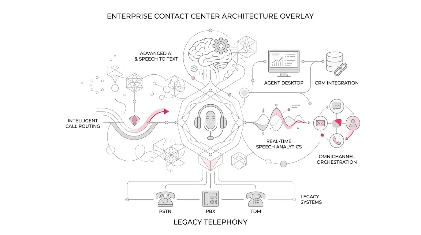 AI Contact Center Overlay or Rip-and-Replace? 7 Tests Before You Choose banner illustration