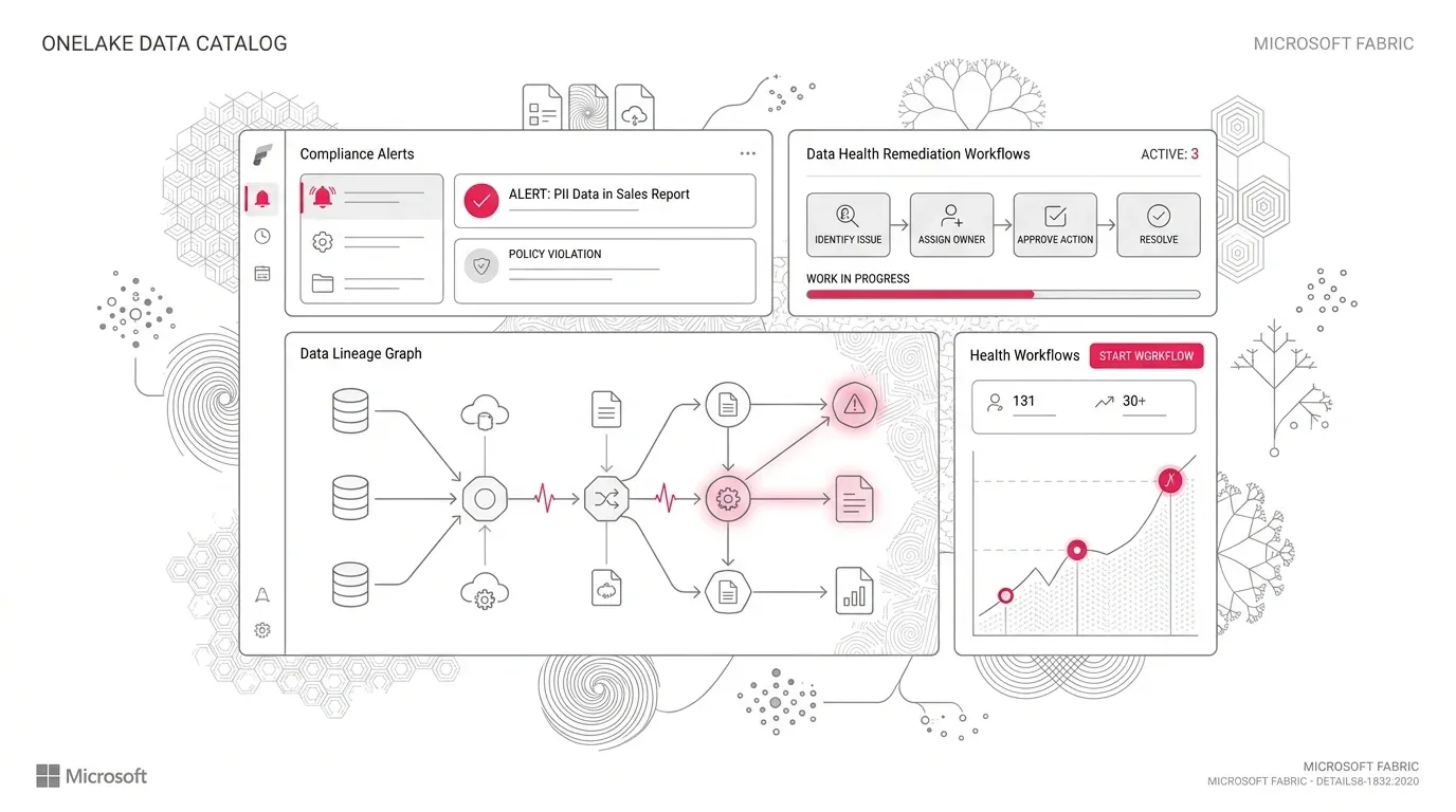 Microsoft Fabric Governance That Closes the Loop: Operationalizing OneLake Catalog Insights banner illustration