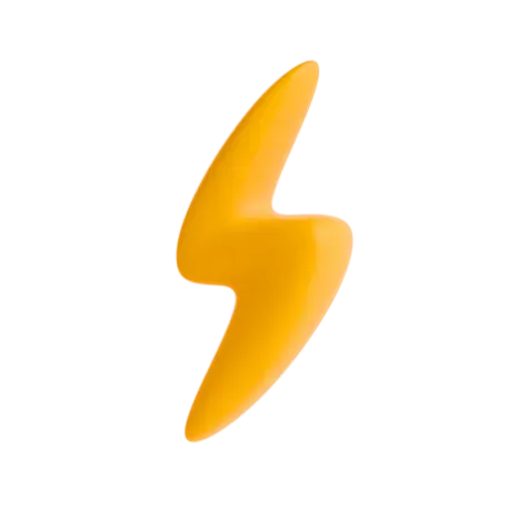 A stylised orange lightning bolt.