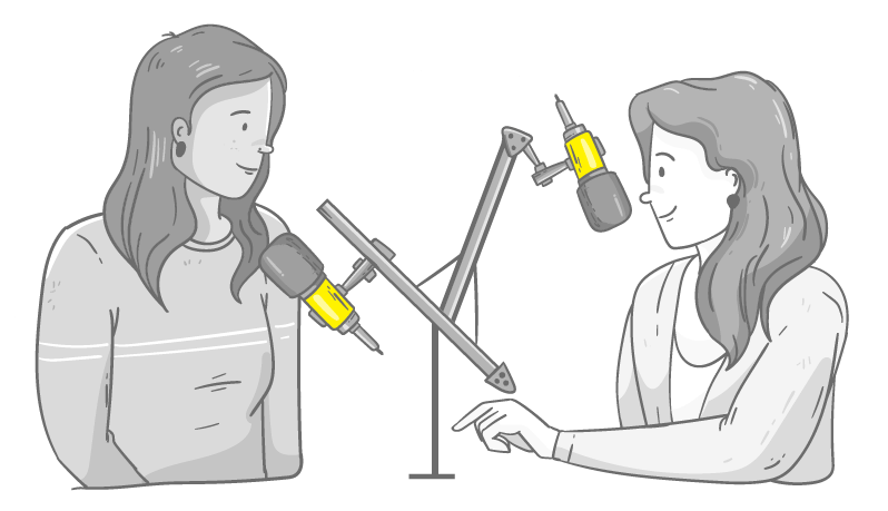 person talking in mike